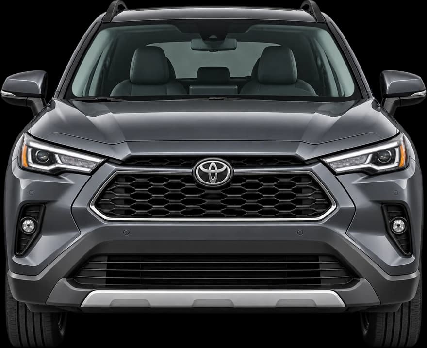 Grey family SUV, seen from the front